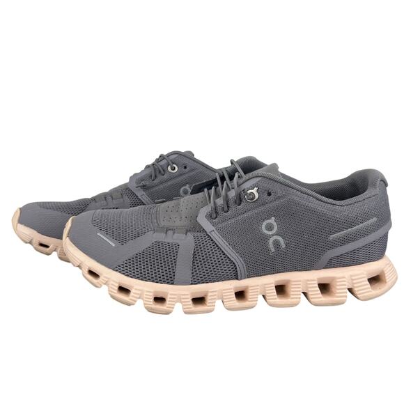Women On Cloud 5 Gray Athletic Casual Running Sneakers Zinc I Shell (Sz 7.5) - Picture 1 of 12